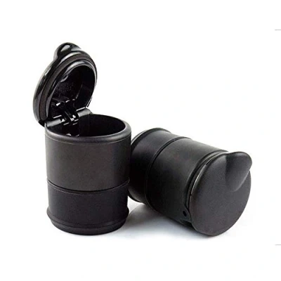 Imagen de Cenicero de Coche con Tapa, 1 piezas Anti olor Portátil Plástico para Autos Ceniceros Cigarrillos Viajes Home Office (Negro)