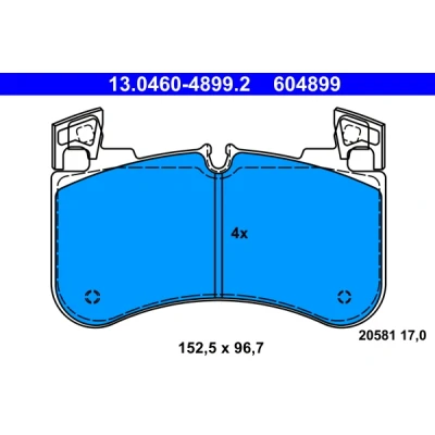 Imagen de ATE 13.0460 4899.2 Juego de pastillas freno preparado para indicador desgaste, excl. contacto avisador desgaste LAND ROVER: Range Rover Sport