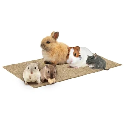 Imagen de La cordeline Juego de 2 alfombras Cama cáñamo Natural, 25 x 40 cm, 1000 g/m², Base Jaula para roedores, Conejos, hámster…