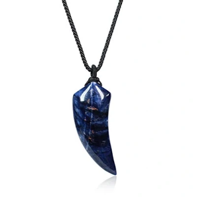 Imagen de COAI Collar para Hombre y Mujer con Colgante Diente de Lobo Sodalita