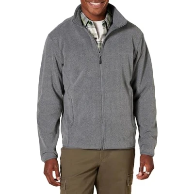 Imagen de Amazon Essentials Chaqueta de Felpa con Cremallera Completa (Disponible en Tallas Grandes y Largos Especiales) Hombre, Carbón Mezcla, M