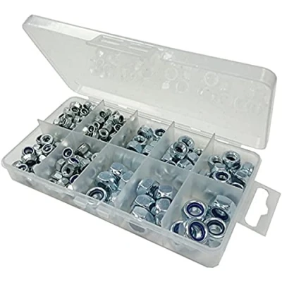 Imagen de Merriway bh06565 Surtido de self locking nylon dBA Hardware tuercas hexagonales) en (un 10 compartimento funda transporte.