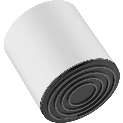 Imagen de hansgrohe Pulsify S, rociador de ducha ahorro agua 6 l/min (EcoSmart+), fija redondo, cabezal lluvia con 1 tipo chorro para conexión pared/techo, sistema antical, blanco mate
