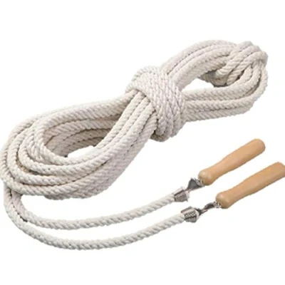 Imagen de cuerda de saltar extralarga 10 m con mango madera para niños y adultos, la mejor grupo equipo deportes escolares actividades al aire libre