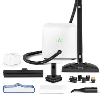 Imagen de Limpiador a vapor multiusos Neat de Dupray para suelos, coches, uso doméstico y más (Neat + 40 piezas) Steam Cleaner EU Plug)
