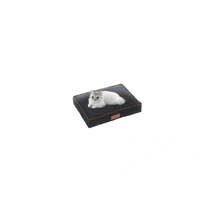 Imagen de Ellie Bo Colchón cama para jaula de perro, mullido, lavable, funda impermeable Oxford y relleno poliéster jaulas tamaño M 71 x 48 10 cm en negro con ribetes marrones