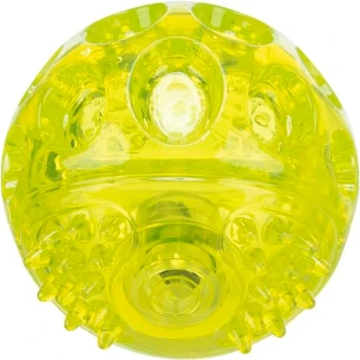 Imagen de TRIXIE Bola parpadeante para perros, color lima, ø 7,5 cm, 33643, con interruptor, activación por impacto