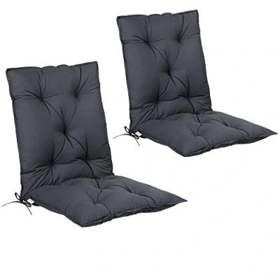 Imagen de Detex Set de 2 Cojines para sillas con Respaldo Antracita Almohadillas Asiento viscoelásticas