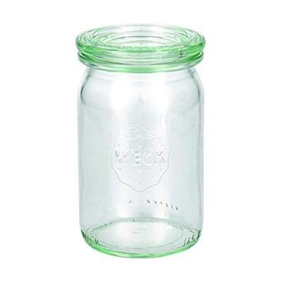 Imagen de Weck 49870 Set de conservas tarros con Forma Barra 145 ml, 12 Anillas 89 x 52 mm, 24 Pinzas, 2 Tapas cartón 40 Cristal, Rojo