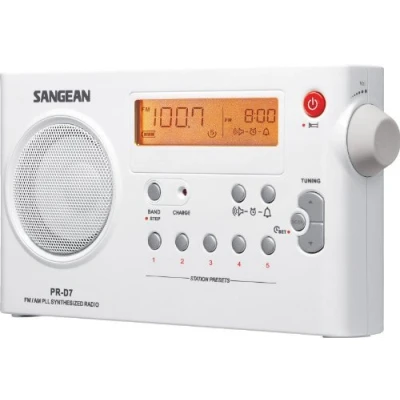 Imagen de Sangean PR D7 AM/FM Digital recargable portátil Radio White color: Consumer Portable Electronics/Gadgets