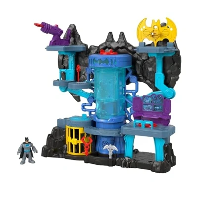 Imagen de Imaginext DC Batcueva Bat Tech Casa de Juguete con Luces y Sonidos para Figuras, Incluye 1 muñeco Batman (Mattel GYV24)