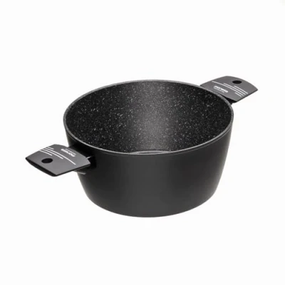 Imagen de Moneta Yes (Zeus 2.0) Cacerola, Aluminio Antiadherente Reforzado, Color Negro, para todo tipo de cocinas incluida inducción, 24 cm