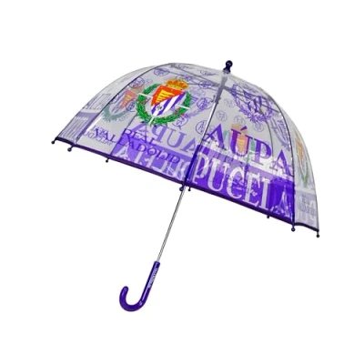 Imagen de CyP Brands Real Valladolid Paraguas infantil, Burbuja, Transparente, manual, 48 cm., Multicolor, Producto Oficial