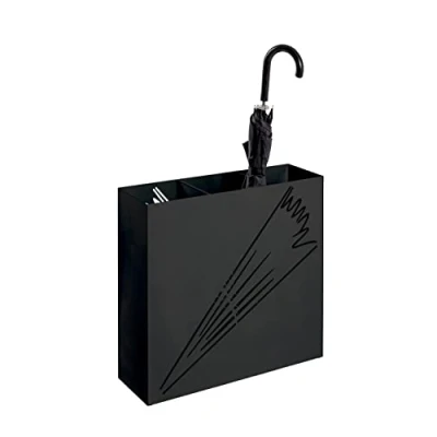 Imagen de HAKU Möbel Paragüero negro, metal, metal Dim.: AN 50 cm x AL 48 P 16 cm, Estilo: Moderno
