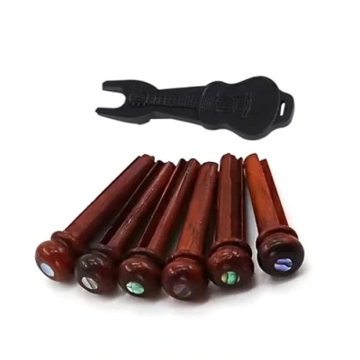 Imagen de 1 Set Cocobolo Wood Bridge Pins Guitarra Conos Fijos Caderas Guitar