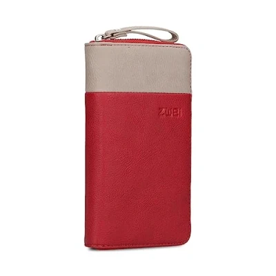 Imagen de Zwei Billetera de Mujer Eva EV2 (20 x 11 3 cm) cuerina sueva, 15 Compartimentos para Tarjetas, 2 Billetes y 1 Visual, Monedero, Cierre Cremallera Integral, Crema Rojo (Lipstick)
