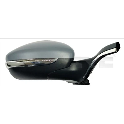 Imagen de Espejo retrovisor Tyc 326 0171 derecha imprimado cromo para ajuste elect. espejo, convexo, calefactable, con sensor de temperatura, abatible eléctrica