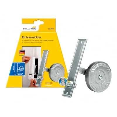 Imagen de Persiana enrollable Schellenberg 50300, montaje empotrado, espacio entre orificios de 18,5 cm, sistema bobinado admisión maxi, galvanizado