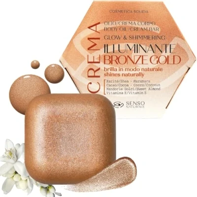 Imagen de Aceite Corporal Iluminador Bronze Gold Crema Hidratante con Brillo Shimmer Bronceadora, Nutritivo y Perfumado Neroli, Vitamina E Manteca de Karité, 100% Natural Vegano