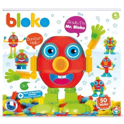 Imagen de BLOKO Estuche de 50 Mr Ojos y Bocas Animados A Partir 12 Meses Fabricado en Europa Juguete construcción Primera Edad 503672