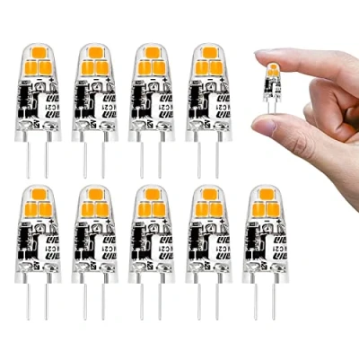 Imagen de I SHUNFA G4 Bombillas LED,12V AC/DC,120LM Bombilla LED,Blanco Cálido 3000K,1.2W Reemplazo para 15W Halógenas,Sin Parpadeo,Sin Atenuación,360 Ángulo de Iluminación,paquete 10