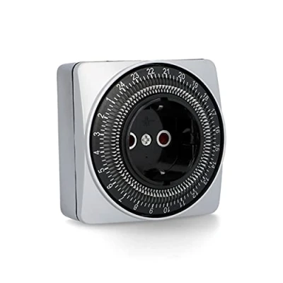 Imagen de Unitec 44018 Enchufe con temporizador para interiores (diario, analógico), color plateado