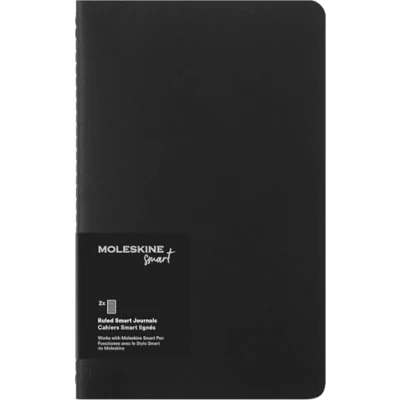 Imagen de Moleskine Smart Cahier Journals, Juego de 2 Cuadernos Digitales con Páginas Rayas, Compatible Pen+, Cubierta Cartón, Tamaño Grande 13 x 21 cm, Color Negro, 80