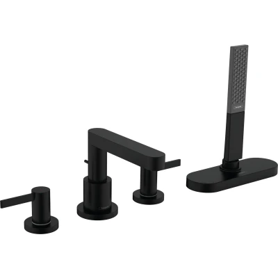 Imagen de hansgrohe Finoris Mezclador de 4 agujeros para borde bañera con sBox, negro mate, 76444670
