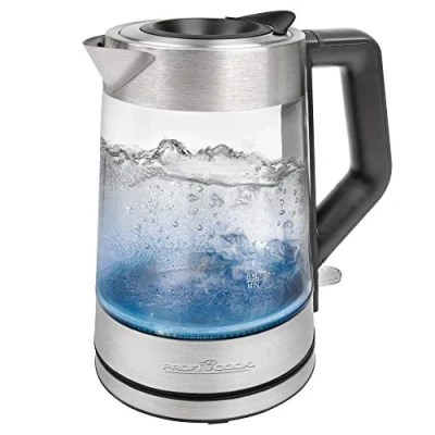 Imagen de hervidor ProfiCook® con iluminación de colores y capacidad 1,7 litros, vidrio del depósito agua en función la temperatura, 2200 W PC WKS 1190 G