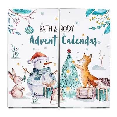 Imagen de Accentra Calendario de Adviento 2024 para chicas y chicos con 24 artículos belleza loción corporal, bombas baño, gel ducha, bálsamo labial, más jovenes