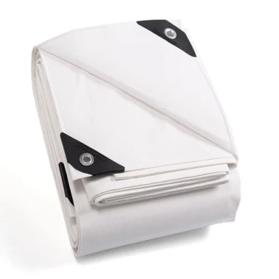 Imagen de GUARD SHIELD lona impermeable con ojales, 2 x 3 m, color blanco, 160 g/㎡, de protección multiusos, resistente a desgarros, estabilizada los rayos UV, al moho