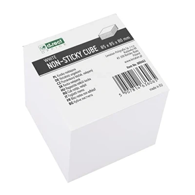 Imagen de D.RECT Bloque de notas papel repuesto (para caja notas, 85 x 80 mm, aprox. 750 hojas), color blanco