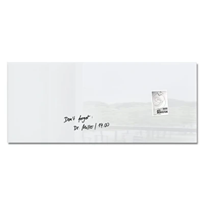 Imagen de SIGEL GL241 Pizarra magnética de cristal,130 x 55 cm, blanco puro Artverum