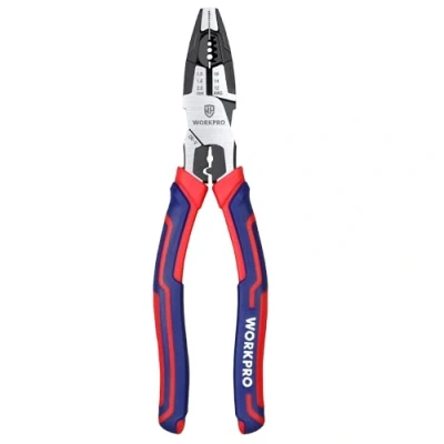 Imagen de WORKPRO Alicate Universal, 5 en 1 Alicates Multifuncional con Pelacable, Cortador de Alambres, Pelacables Profesionales, Acero Cromo Vanadio, Mango Antideslizante