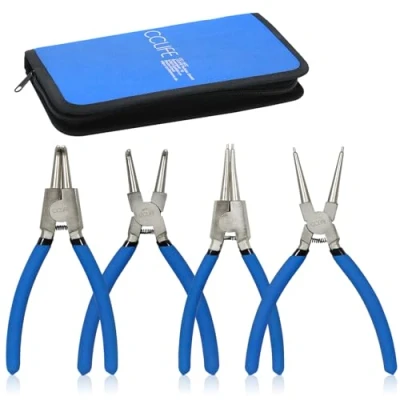 Imagen de CCLIFE 4 piezas Juego Alicates Circlip 175 mm Anillos Alicate Inverso para de Retencion Interiores y Externos