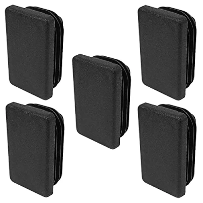 Imagen de cyclingcolors 5x Tapones Tapas de tubo Insertos Rectangular Negro Plástico Sillas Muebles, 50x20mm