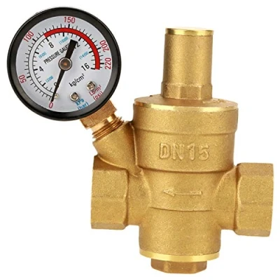 Imagen de Válvula Reductora de Presión Agua DN15 Regulador Ajustable con Medidor