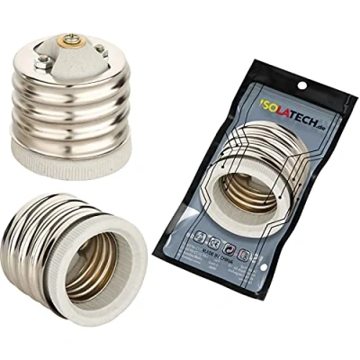 Imagen de ISOLATECH 1pc E40 a E27 zócalo adaptador para casquillo de la lámpara LED convertidor lámparas bajo consumo (máx. 250V/2A) bombillas cocina baño base cerámica resistente al calor