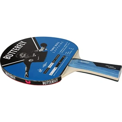 Imagen de Butterfly Timo Boll Sapphire Raqueta de Ping Pong Certificación ITTF Addoy para competición con Esponja 1,7 mm Jugadores Aficionados ambiciosos