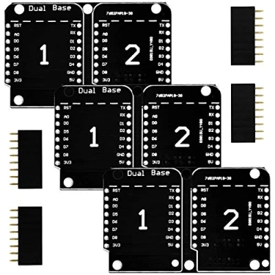 Imagen de AZDelivery 3X Dual Base Shield PCB Board Placa Doble para D1 Mini NodeMCU ESP8266 con E Book Incluido!