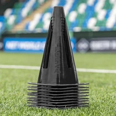 Imagen de FORZA Conos Flexibles [Paquete de 10] Entrenamiento ultrarresistentes para Mejorar y diversificar Las sesiones en múltiples Deportes. (Negro)