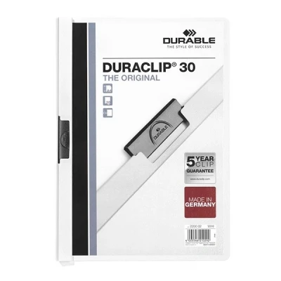 Imagen de Durable 220002 Carpeta Duraclip dossier pinza lateral (para 1 30 hojas A4), 25 piezas, blanco