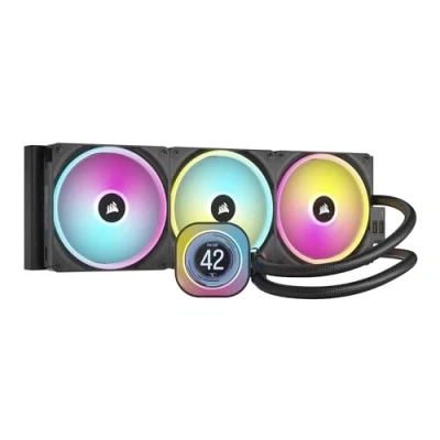 Imagen de CORSAIR iCUE Link H170i Refrigerador Líquido LCD para CPU 420mm AIO Ventiladores QX140 RGB Pantalla IPS de 2.1&quot; Se Adapta a Intel LGA 1700, AMD AM5 Hub Incluido Negro