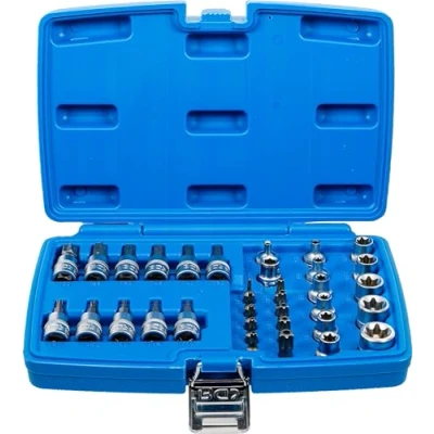Imagen de BGS 5021 Juego de puntas y llaves vaso 10 mm (3/8&quot;) perfil en T (para Torx) 34 piezas