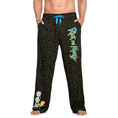 Imagen de Rick and Morty Pantalon Pijama Largo Hombre (S, Negro)