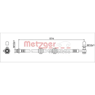Imagen de METZGER 4111755 Latiguillos de Freno Eje trasero izquierda 574 M10x1 LAND ROVER: Range Rover Evoque, Evoque Cabrio