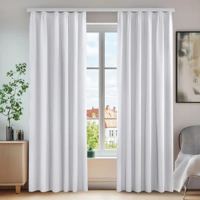 Imagen de Deconovo Cortinas Salon Modernas Aislantes Térmicas Funcional Estilo Elegante con Doradillas 2 Piezas 140x245cm Gris Perla