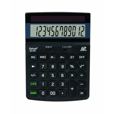 Imagen de Calculatrice de bureau 12 chiffres 184x132x34mm REBELL ECO450