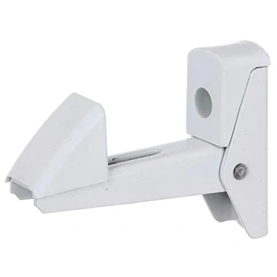 Imagen de Alberts 307769 tope para postigos y puertas, De cierre automático, Aluminio, barnizado en blanco, Distancia placa 15 50 mm