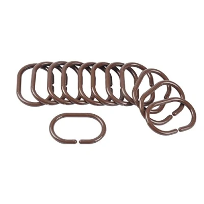 Imagen de Interior 6CRD005CH Douceur Anillos Cortina de la Ducha 12 Piezas Chocolate Opacas 4 x 0,4 6 cm